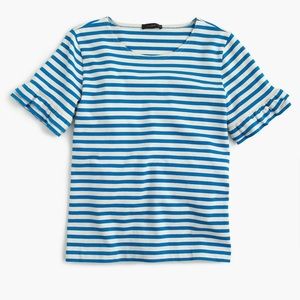 J. Crew Striped Ruffle Top